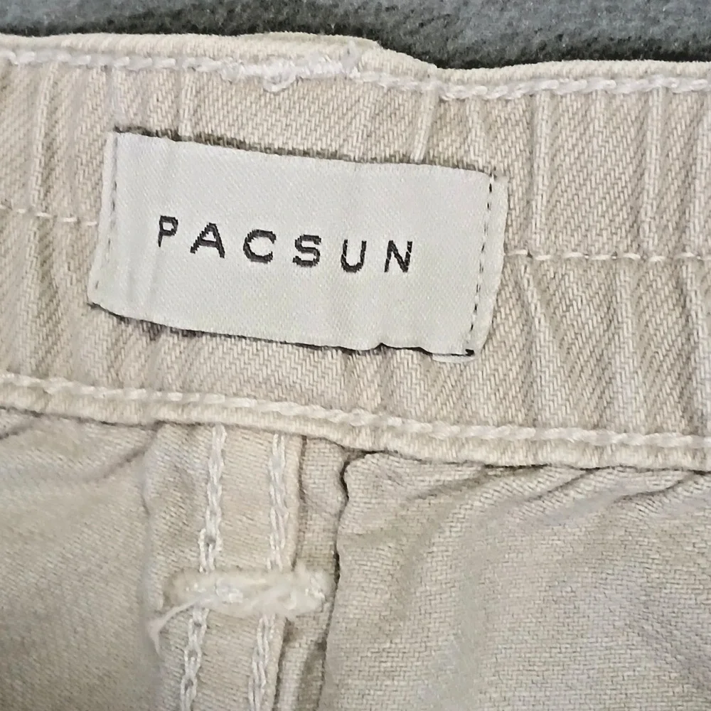 Pacsun Womens - Elastic Waist Cotton Denim Utility Cargo Pants‎ In Bone Size M